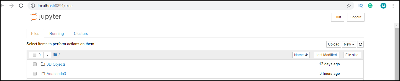 Jupyter Notebook file explorer