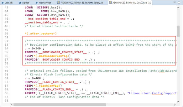 Bootloader Configuration Data