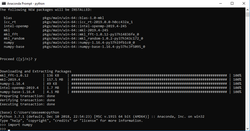 Importing NumPy