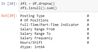 Dropping rows where values are null