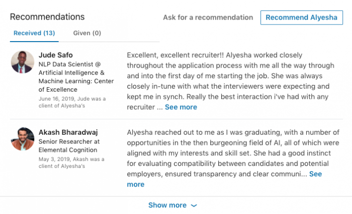 Data Science LinkedIn Recommendations
