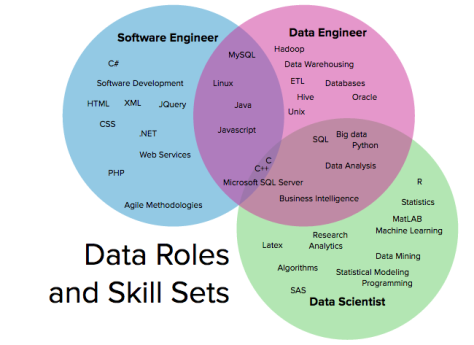 A comparison of skills listed on LinkedIn by Data Scientists, Software Engineers & Data Engineers