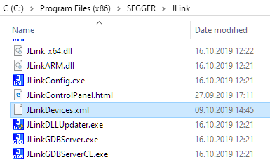 JLinkDevices.xml
