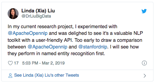 Tweet on OpenNLP