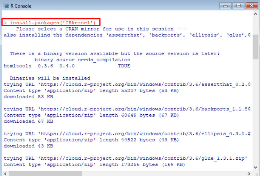 Installing IRkernel