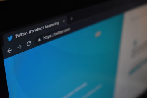 Twitter website on computer screen