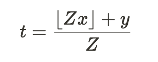 非线性压缩方案，我们寻求将值 x 和 y 压缩到 t