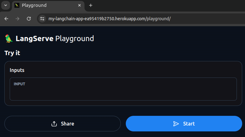 LangServe Playground on LangChain